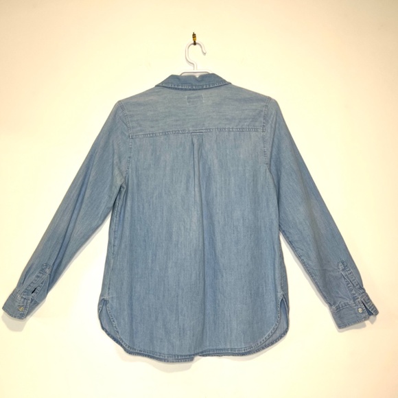 Denim Maternity Top Long Sleeve 100% Cotton Old Navy Size S - Picture 12 of 15